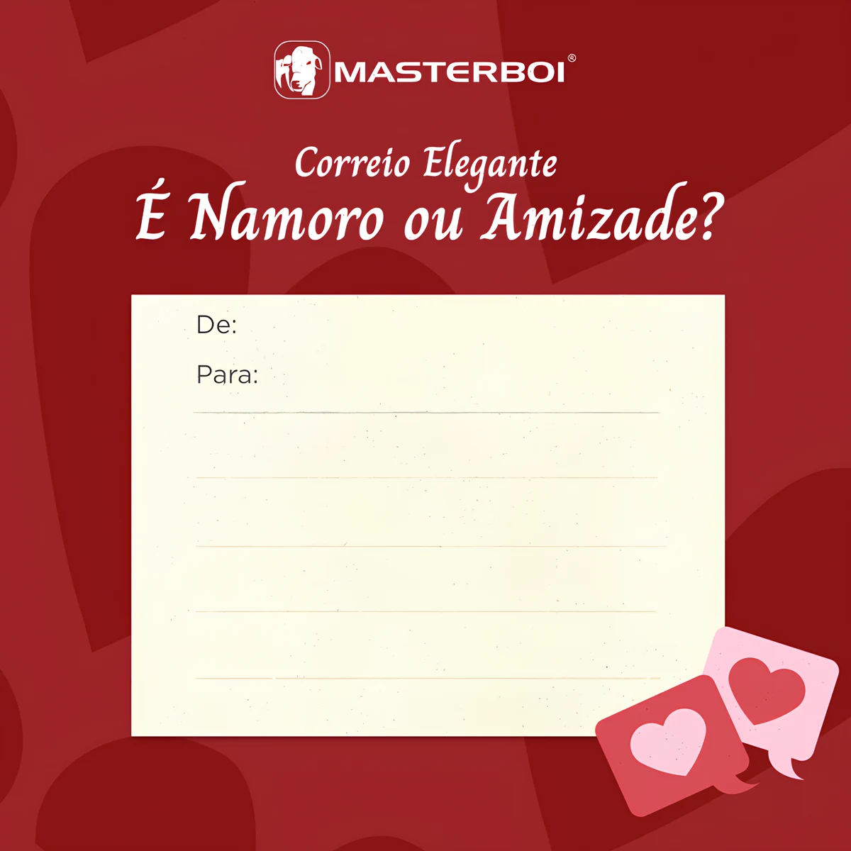 Cartão Correio Elegante Masterboi